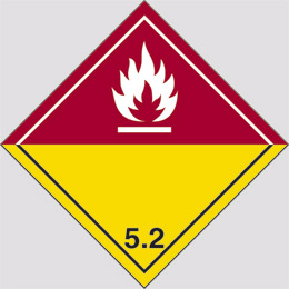 Adhesive sign cm 10x10 danger class 52 organic peroxide