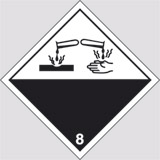 Adhesive sign cm 10x10 danger class 8 corrosive substances