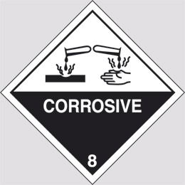 Adhesive sign cm 10x10 danger class 8 corrosive