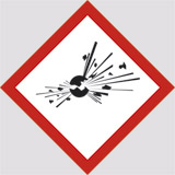 Adhesive sign cm 12x12 explosive