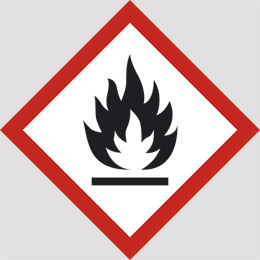 Adhesive sign cm 12x12 flammable substance