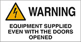 Adhesive sign cm 8,2x4,2 n° 16 warning equipment supplied even with the doors opened