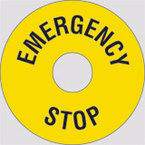 Adhesive sign diameter cm 6 inside cm 2,25 emergency stop