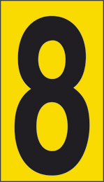 Adhesive sign cm 3,4x2,4 n° 30 8 yellow background black number