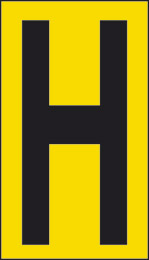 Adhesive sign cm 10x5,6 h yellow background black letter