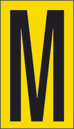 Adhesive sign cm 6x3,4 n° 10 m yellow background black letter