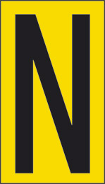 Adhesive sign cm 10x5,6 n yellow background black letter