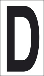 Adhesive sign cm 10x5,6 d white background black letter