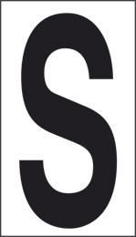 Adhesive sign cm 10x5,6 s white background black letter