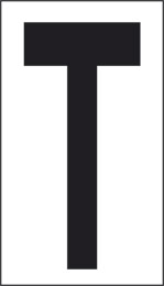 Adhesive sign cm 10x5,6 t white background black letter