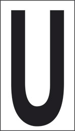 Adhesive sign cm 10x5,6 u white background black letter