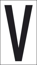 Adhesive sign cm 10x5,6 v white background black letter