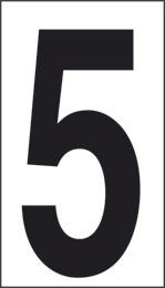 Adhesive sign cm 2,4x1,6 n° 30 5 transparent background black number