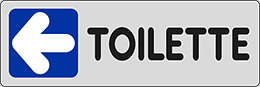 Aluminium sign cm 30x10 toilette left