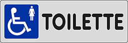 Aluminium sign cm 30x10 toilette disabled ladies