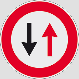 Iron sign with reflective adhesive class 1 diameter cm 60 oncoming traffic has priority