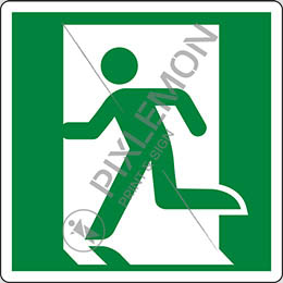 Adhesive sign cm 12x12 emergency exit left hand