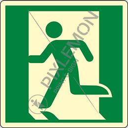 Luminescent adhesive sign cm 12x12 emergency exit left hand