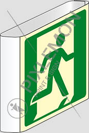 Double-sided luminescent aluminium sign cm 20x20 emergency exit