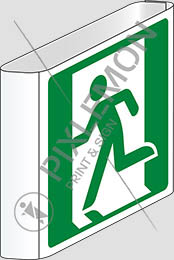 Double-sided aluminium sign cm 20x20 emergency exit right hand