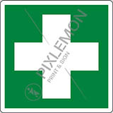 Adhesive sign cm 12x12 first aid