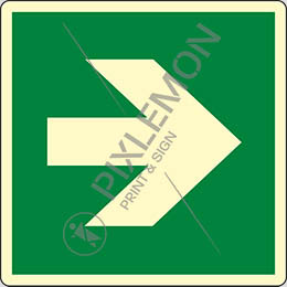 Luminescent aluminium sign cm 20x20 direction, arrow 90° increments, safe condition