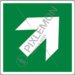 Aluminium sign cm 25x25 direction, 45° arrow 90° increments, safe condition