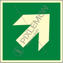 Luminescent aluminium sign cm 35x35 direction, 45° arrow 90° increments, safe condition