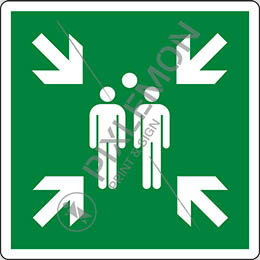 Adhesive sign cm 12x12 evacuation assembly point