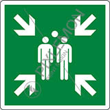 Adhesive sign cm 12x12 evacuation assembly point