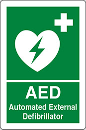 Self ahesive vinyl 30x20 cm aed automated external defibrillator