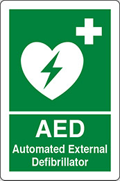 Self ahesive vinyl 40x30 cm aed automated external defibrillator