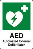 Self ahesive vinyl 30x20 cm aed automated external defibrillator