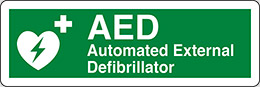 Self ahesive vinyl 30x10 cm aed automated external defibrillator