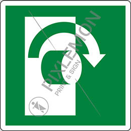 Adhesive sign cm 12x12 turn clockwise to open