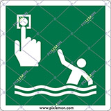 Aluminium sign cm 20x20 person overboard call point