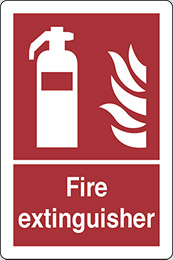 Self ahesive vinyl 30x20 cm fire extinguisher