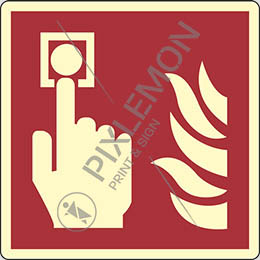 Luminescent adhesive sign cm 12x12 fire alarm call point