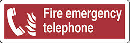 Self ahesive vinyl 30x10 cm fire emergency telephone