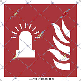 Aluminium sign cm 20x20 fire alarm flashing light