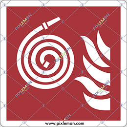 Adhesive sign cm 12x12 unconnected fire hose