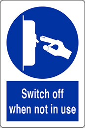 Self ahesive vinyl 30x20 cm switch off when not in use