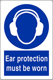 Self ahesive vinyl 30x20 cm ear protection must be worn