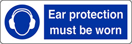 Self ahesive vinyl 30x10 cm ear protection must be worn