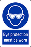 Self ahesive vinyl 30x20 cm eye protection must be worn