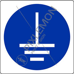 Adhesive sign cm 4x4 connect an earth terminal to the ground