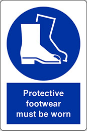 Self ahesive vinyl 30x20 cm protective footwear must be worn