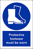 Self ahesive vinyl 30x20 cm protective footwear must be worn