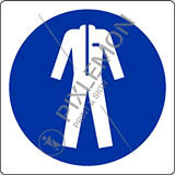 Adhesive sign cm 8x8 wear protective clothing