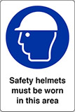 Self ahesive vinyl 30x20 cm safety helmets must be worn in this area